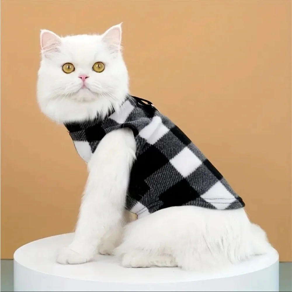 NWT✨ Pet Harness Plaid Flannel Jacket Cat Small Dog sz L *3/$15*
